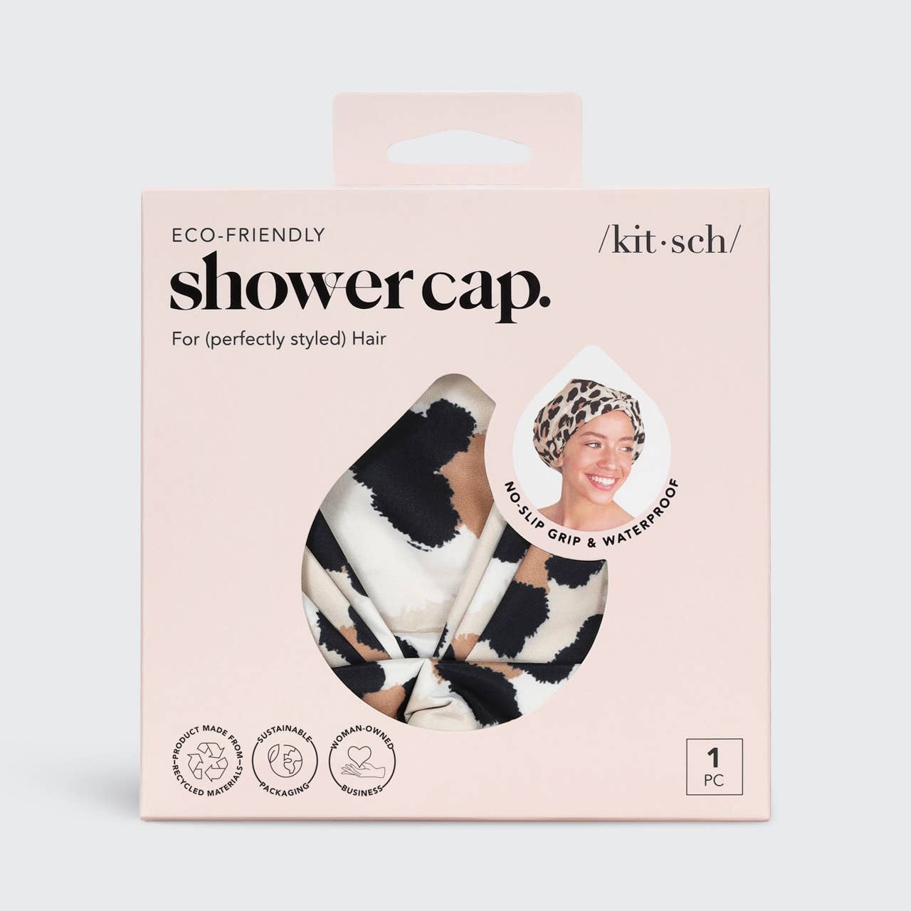 Elegant Leopard Print Luxury Shower Cap for Ladies, perfect for the sophisticated shower cap lady seeking stylish and high-quality luxury shower caps.