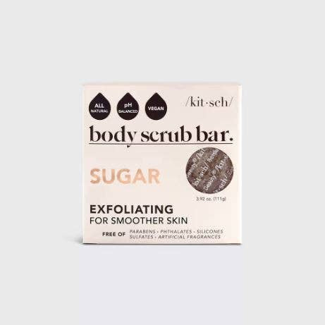 Luxurious Sugar Exfoliating Body Scrub Bar, gently buffs away dead skin with sugar scrub exfoliant for a radiant glow