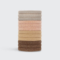 Recycled Nylon Glitter Medium Elastics 12pc- Neutral